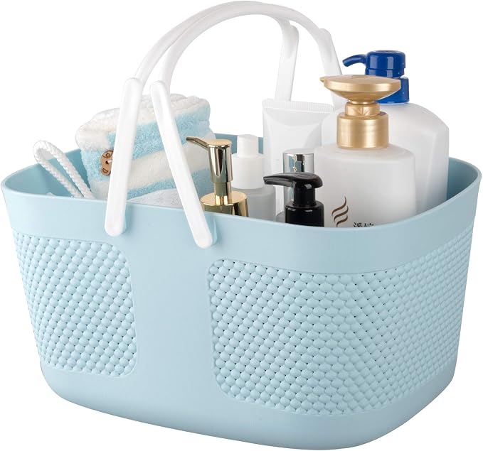 Shower Caddy Basket, Portable Large Capacity Thickened Plastic Organizer by rejomiik