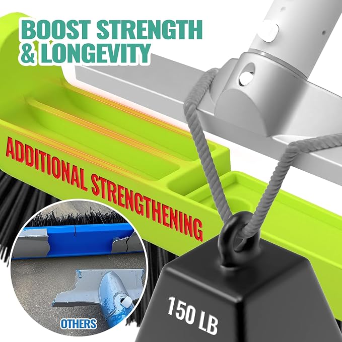 18" Pool Brush Head for Cleaning Swimming Pool Walls, Curved Ends - Image 2