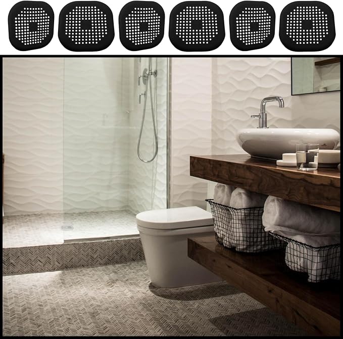 2 Pack 5.5 Inch / 140mm Drain Hair Catcher, Silicone Sink Drain Strainer Square - Image 6