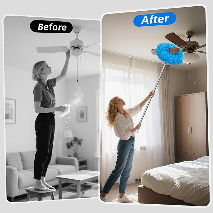 DRQ Ceiling Fan Cleaner Duster, Reusable Microfiber Duster - Image 7