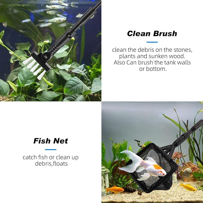 hygger Small Fish Tank Cleaner, Aquarium Cleaning Tools Kit - Image 3