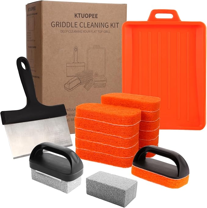 Upgraded Griddle Cleaning Kit for Blackstone 18 Pieces Flat Top Grill by KTUOPEE