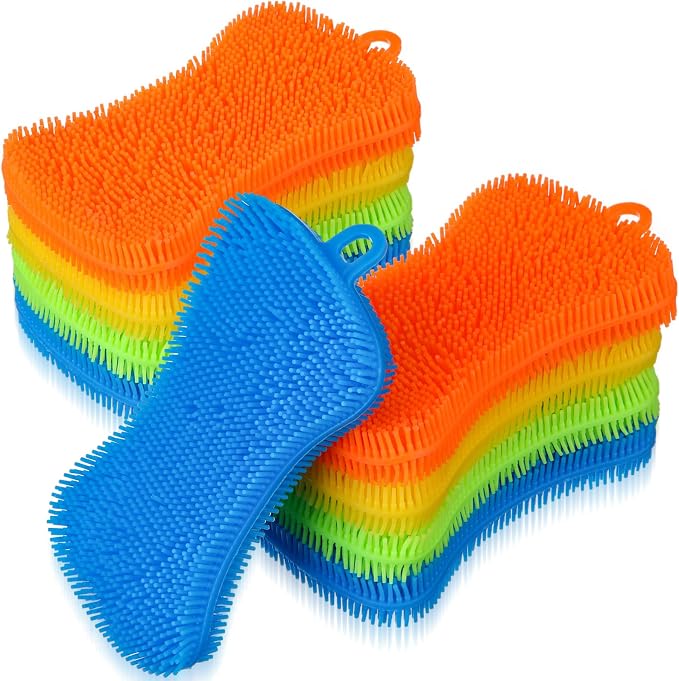 Patelai 10 Pieces Silicone Dish Sponge Silicone Scrubber Reusable Kitchen by Patelai