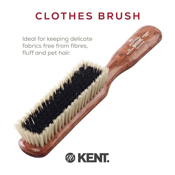 Kent CP6 Clothes Brush. 100% Natural Black & White Boar Bristle Lint Remover - Image 6