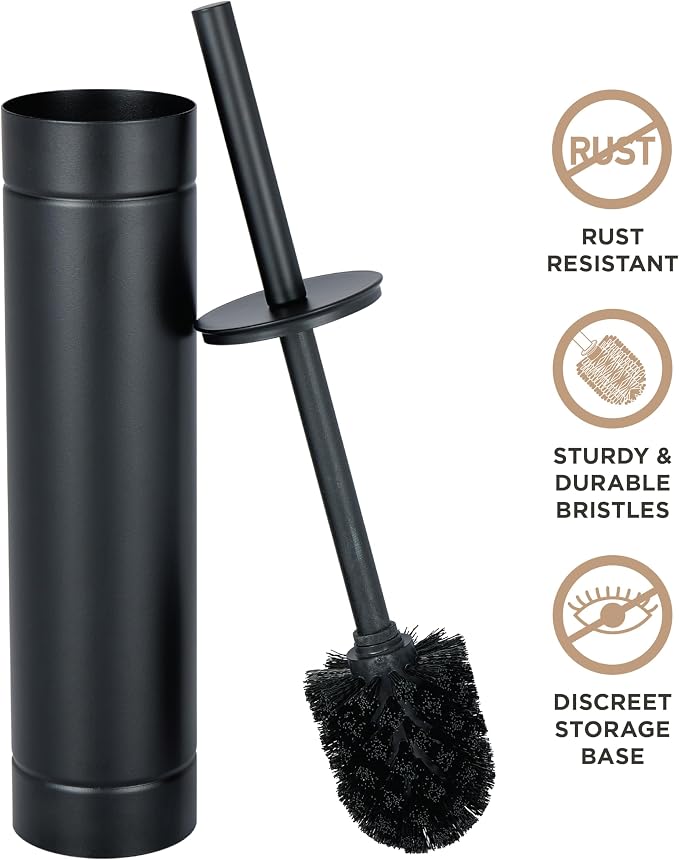 Bath Bliss Toilet Brush with Weighted Base | Slender Design | 360 Degree Brush - Image 2