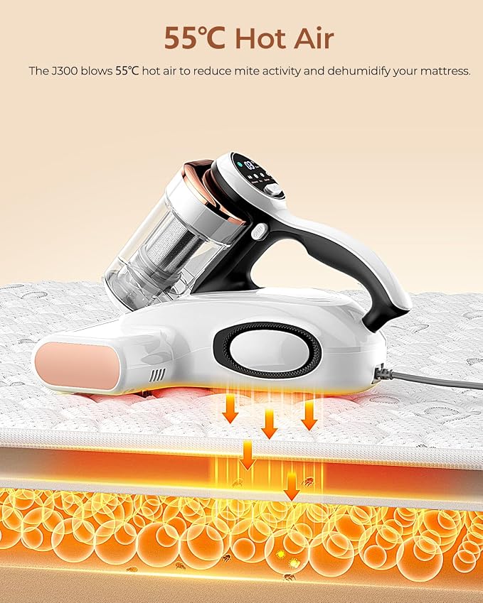JIGOO Bed Vacuum Cleaner with Dust Sensor, Mattress Vacuum Cleaner with UV & - Image 4
