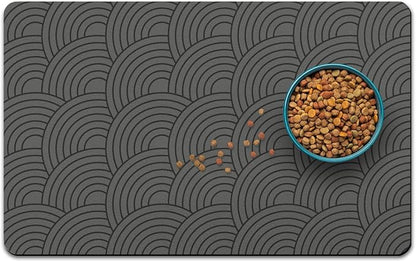 Dog Food Mat for Floors, Absorbent and Quick-Drying Pet Cat Food Mat,Anti-Fouling and Easy-to-Clean Pet Feeding Mat,Dog Bowl Mats for Messy Drinking Water Bowls.16x24inch Boho Style