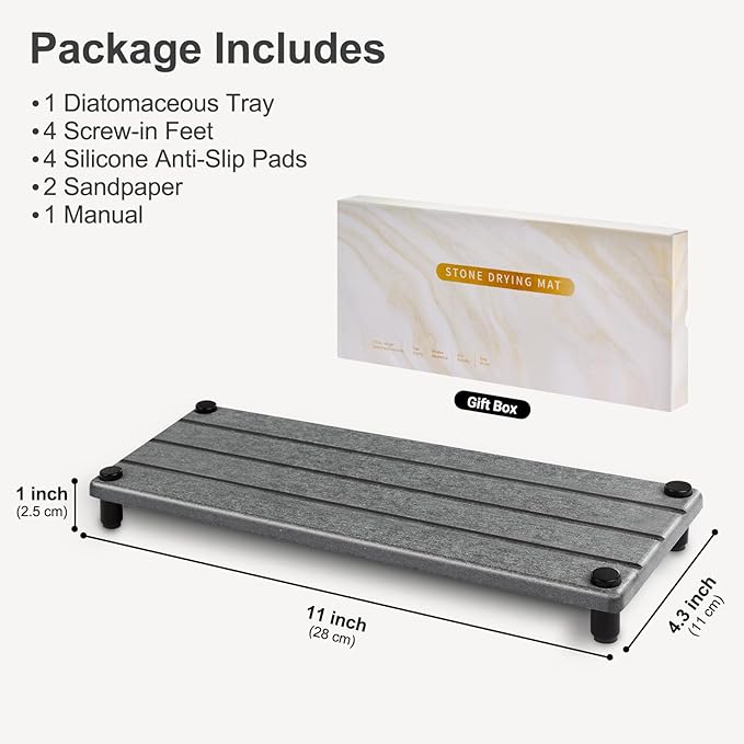 Water Absorbing Stone Tray, Fast Drying Sink Tray - Image 5