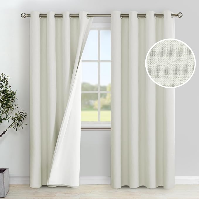 YoungsTex Ivory Linen 100% Blackout Curtains by YoungsTex