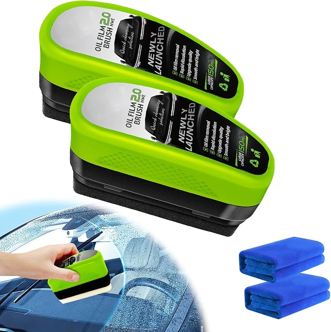 2PCS Upgrade Automotive Oil Film Cleaning Brush, Reusable Oil Film Cleaning by Unknown
