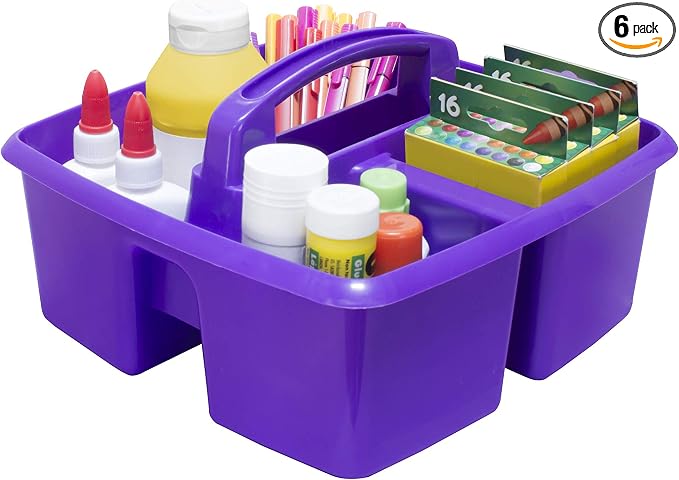 Storex 3-Compartment Small Caddy – Multipurpose Classroom Organizer by Storex