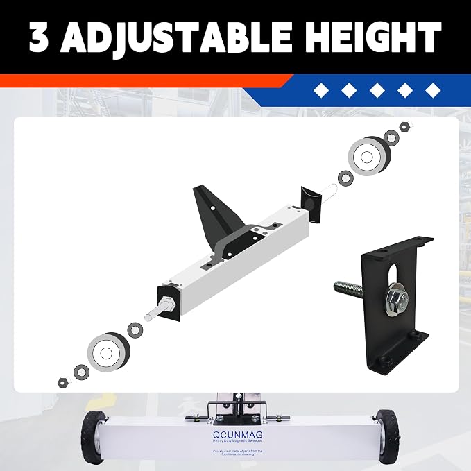 Rolling Magnetic Sweeper with Wheels, Telescoping Magnetic Pickup Tool - Image 4