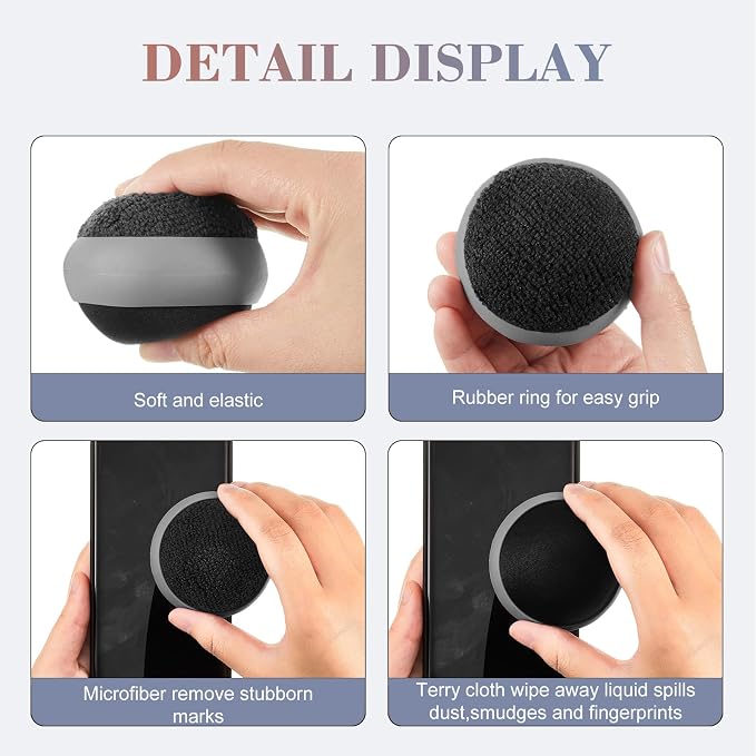 Suclain 4 Pack Touch Screen Cleaner Balls Phone Cleaning Ball Microfiber Touch - Image 3