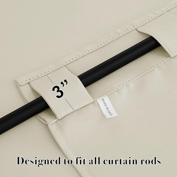 RYB HOME Room Darkening Curtains 2 Panels Set, Energy Efficient Privacy Drapes - Image 6