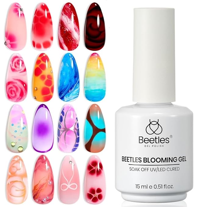 Beetles Blooming Gel Nail Polish 15ml, Flower & Aura Nail Art, Soak Off UV LED by beetlesGelPolish