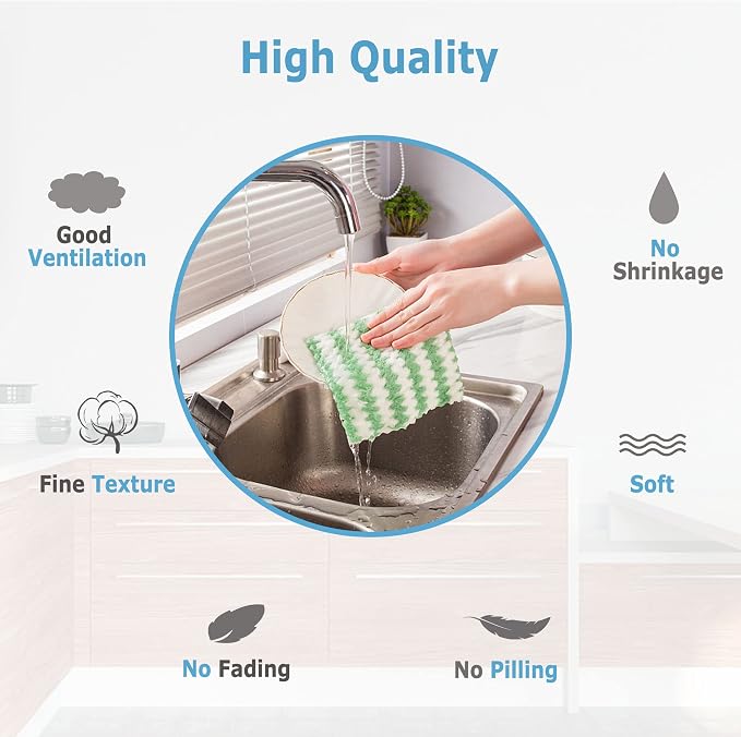 Choicy Microfiber Cleaning Cloth Absorbent Kitchen Towels Dish Cloths Washable - Image 7