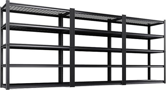 Set of 3 Garage Shelving-3000 lbs 5 Tier Storage Shelves, Adjustable Heavy Duty by Unknown