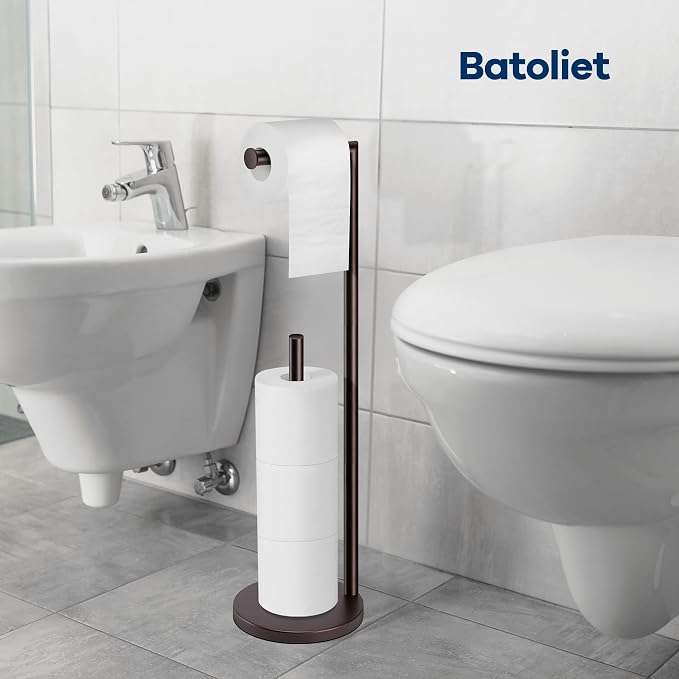 Toilet Paper Holder Stand, Toilet Paper Holder Free Standing, Bronze Toilet - Image 5