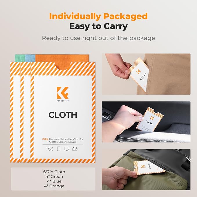 K&F CONCEPT 6 Pack Lens Cleaning Cloth | Microfiber Cleaning Cloth | Glasses - Image 7