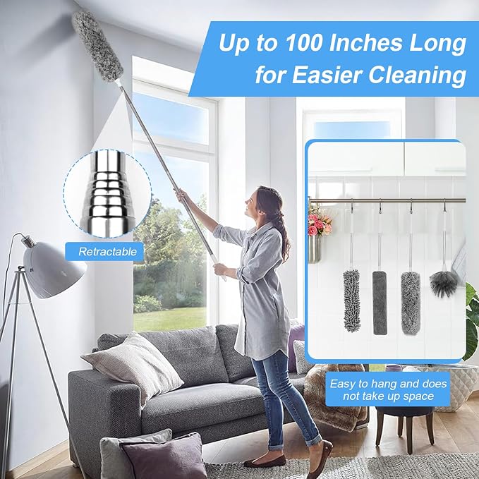 Duster for Cleaning 5-in-1 Kit, 100 Inches Duster - Image 4