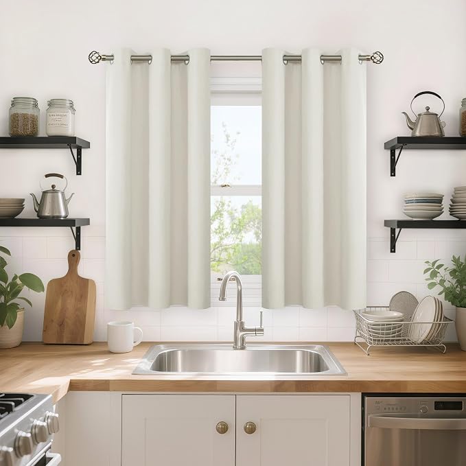 YoungsTex Linen Blackout Curtains 45 Inch Length - Image 4