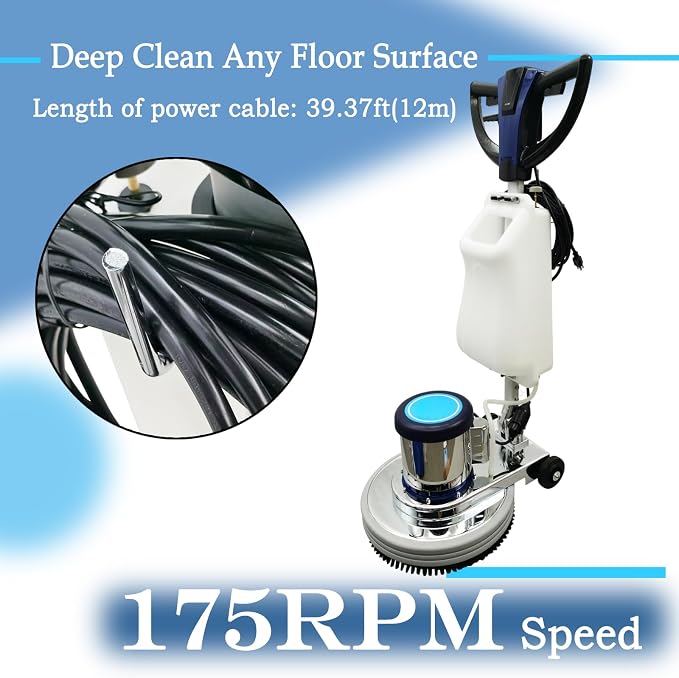 18" Commercial Floor Scrubber & Polisher Heavy Duty Multi-Surface Buffer Cleaner - Image 4