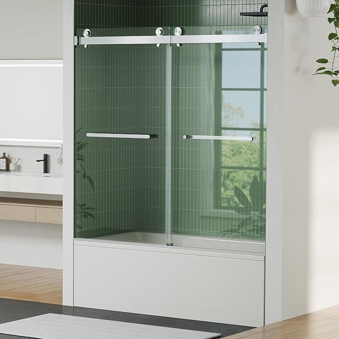 60" x 59" Frameless Sliding Shower Door - Image 9