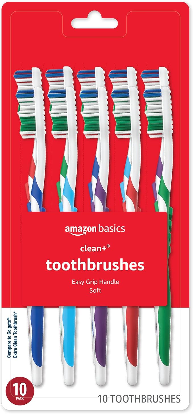 Amazon Basics Clean Plus Soft Bristle Toothbrushes by AmazonBasics