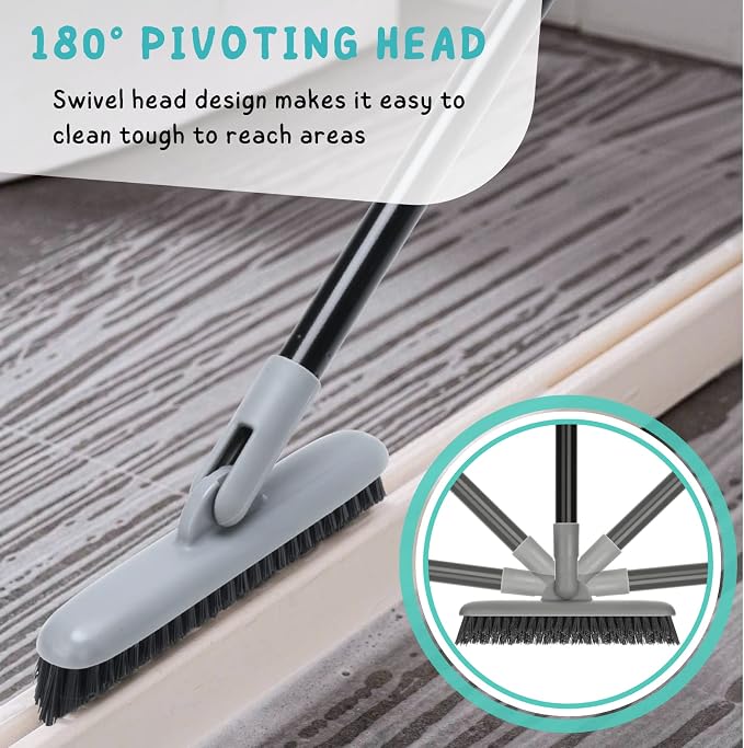 Grout Brush with Long Handle, Floors Scrubber - Image 5