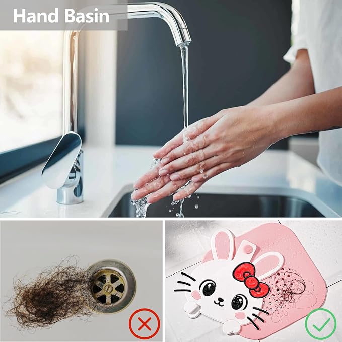 2-in-1 Shower Drain Hair Catcher & Bathtub Drain Cover, Odor-Proof Silicone - Image 4