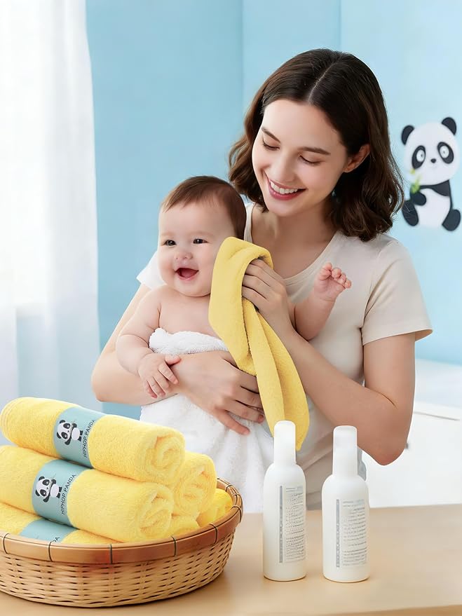 HIPHOP PANDA Baby Washcloths, Rayon Made from Bamboo - Image 3