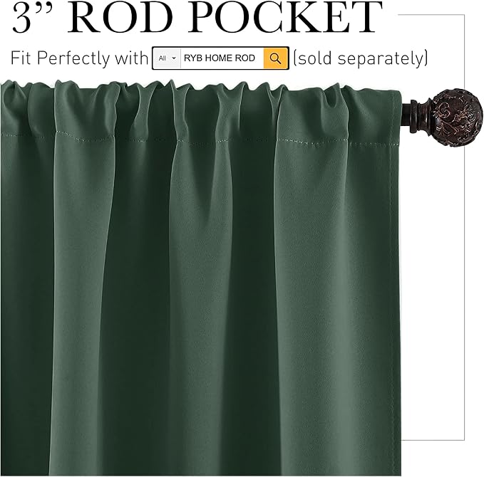 RYB HOME Small Curtains for Door Windows - Image 2