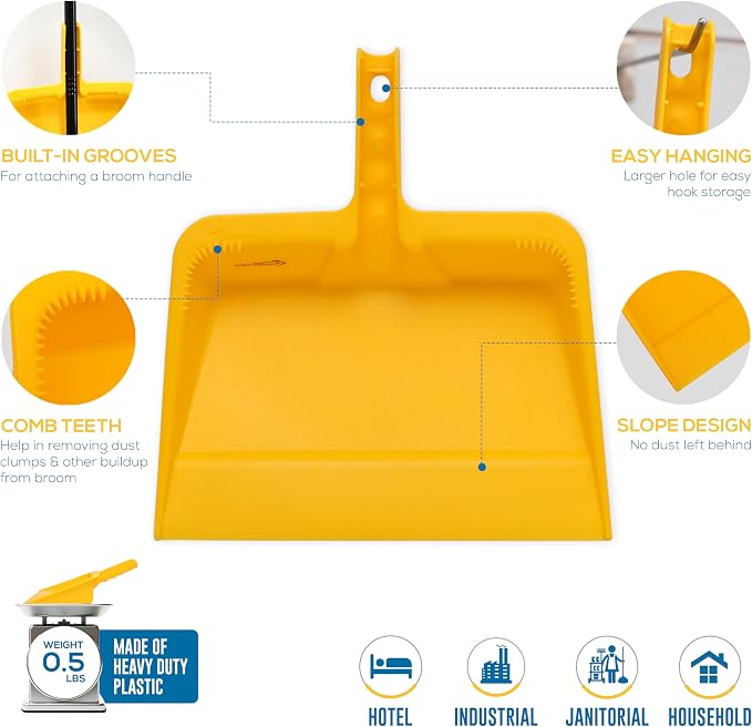 KLEEN HANDLER Heavy-Duty Plastic Handheld Dust Pan - Image 2