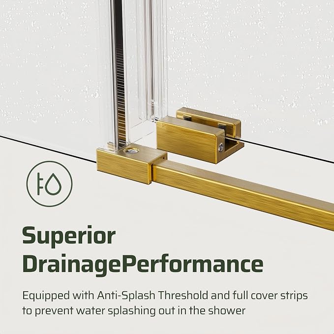 46-48" W x 76" H Frameless Sliding Shower Door, Bathroom Soft-Close Shower - Image 7
