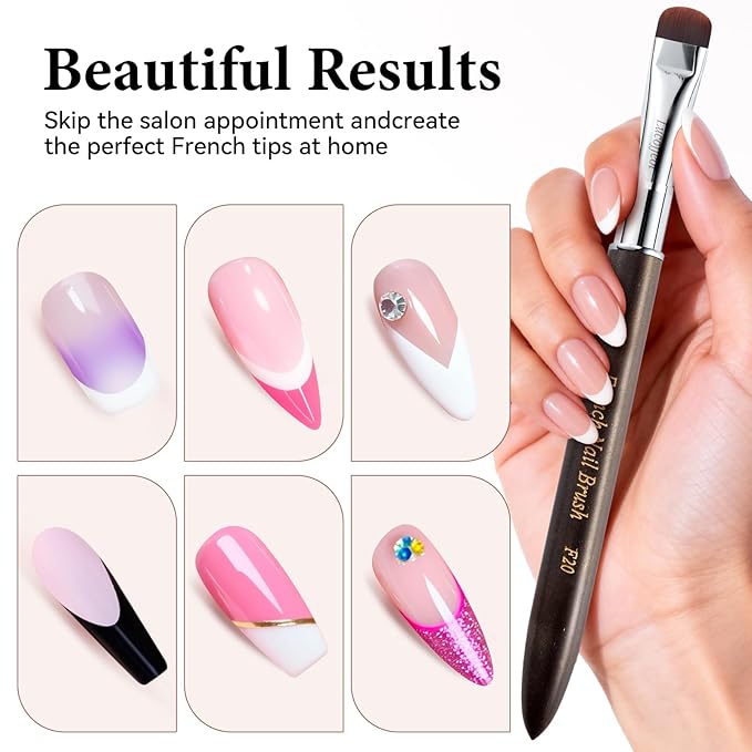 Nail Art Brush, 2-in-1 French Tip and Cuticle Cleanup Brush - Image 6