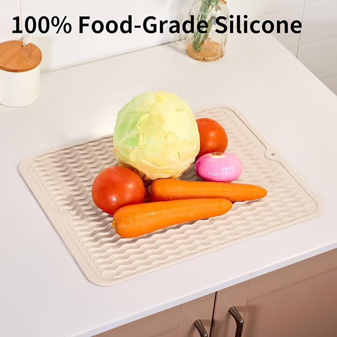 ZLR Silicone Dish Drying Mat for Kitchen Counter, Eco-Friendly Fast Dry Dish Mat - Image 9