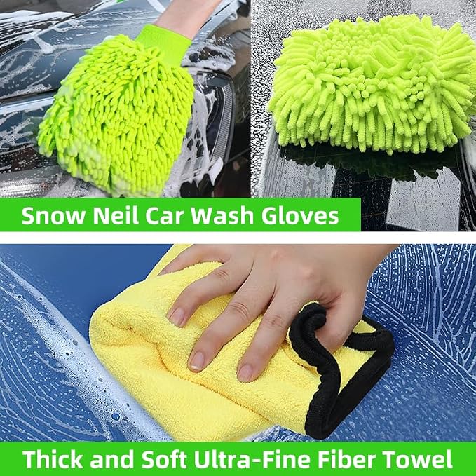 62" Car Wash Brush with Long Handle, Chenille Microfiber Car Wash Mop Mitt - Image 7