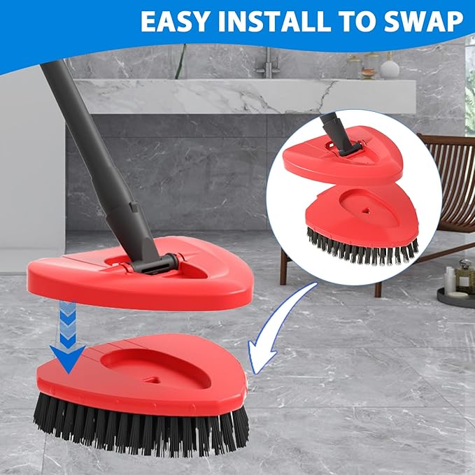 2 Pack Upgraded Spin Mop Replacement Scrub Brush Heads Compatible - Image 4