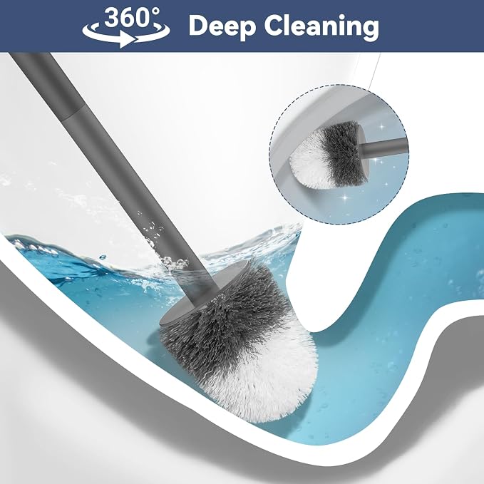 Toilet Brush, Compact Toilet Brush and Holder Set - Image 3