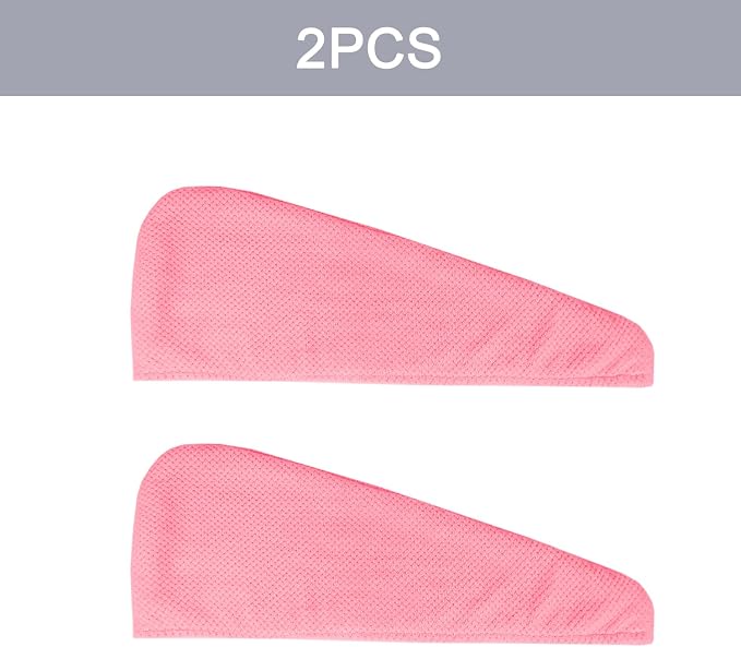 2 Pack Microfiber Hair Towel Wrap - Image 3