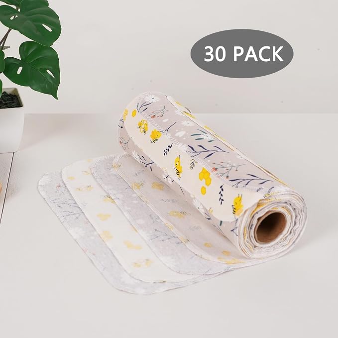 Reusable Dishcloths Kitchen Towels Cotton: 30 Packs 10X10 Washable Roll - Image 6