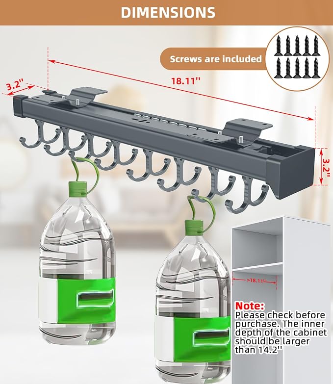 Pull Out Broom Holder, Garage Organization Hooks, - Image 4