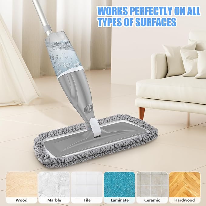 Microfiber Spray Mops for Floors Cleaning: EXEGO Dust Mop Wet Mop - Image 4