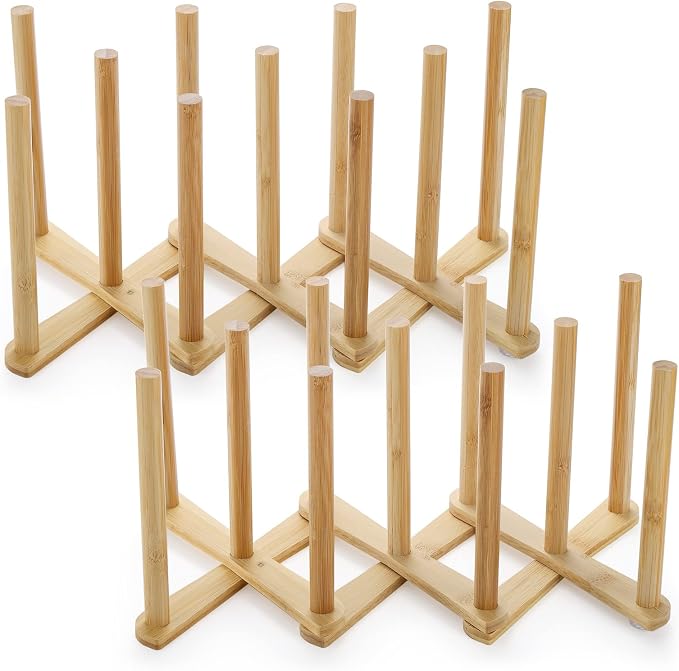 Lawei 2 Pack Bamboo Bottle Drying Rack, Retractable Bottle Cup Dish Drying Rack by ENJOYEVERYMOMENT