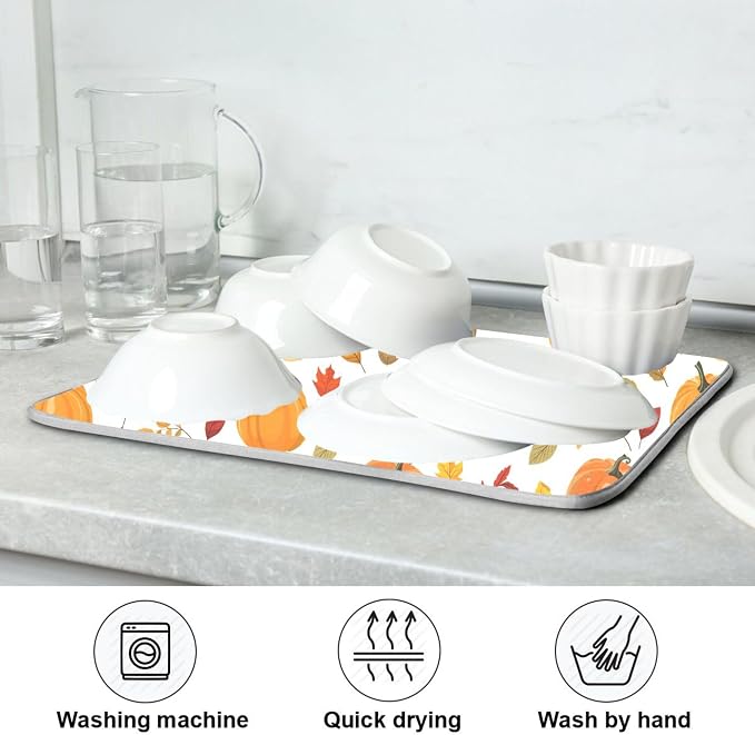 Fall Pumpkin Pattern Dish Drying Mat - Image 7