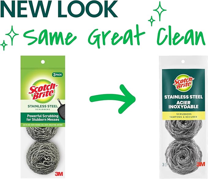 Scotch-Brite Stainless Steel Scrubbers, Scouring Pads - Image 2