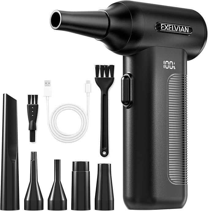 Compressed Air Duster Electric : 150000RPM 10000mAh LED 6-Gear Adjustable by Unknown
