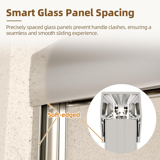 Sliding Shower Door, Royal Guard 56-60" W x 70" H Semi-Frameless Double Sliding - Image 4