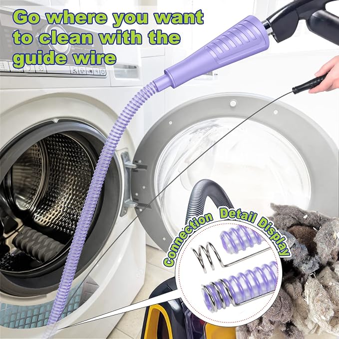 Sealegend 2 Pack Dryer Vent Cleaner Kit Vacuum Hose Attachment, Dryer Lint - Image 2