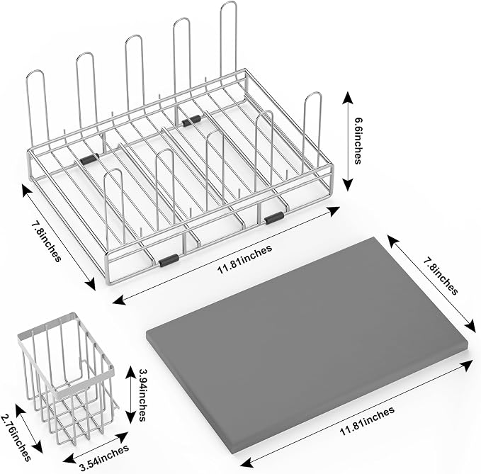 Baby Bottle Drying Rack Organizer Stainless Steel Large Countertop Glass Water - Image 6